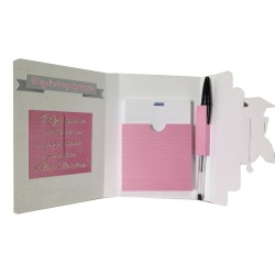 Arquivo de corte capa bloco e caneta rosa