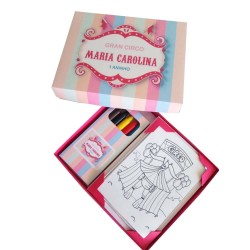 Arquivo de corte kit colorir circo rosa